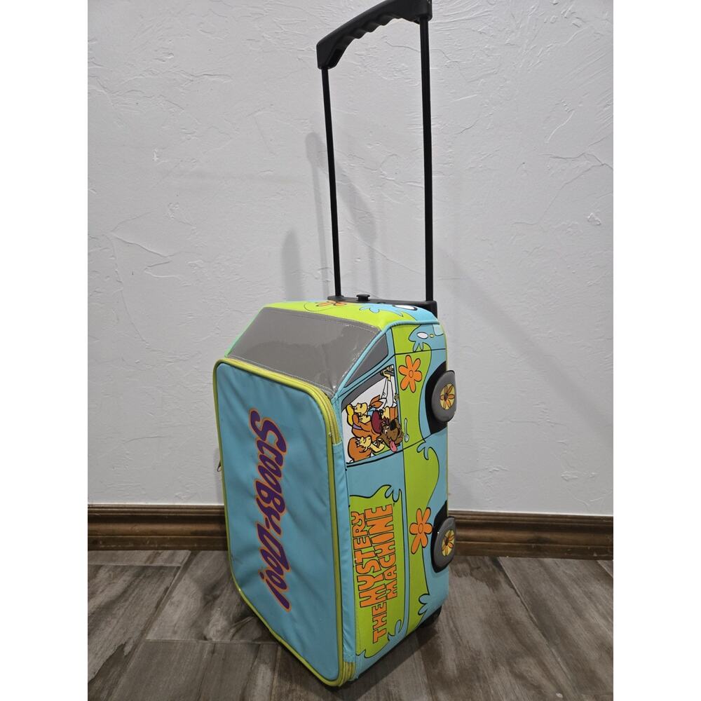 VTG 1999 Scooby-Doo! Mystery Machine Rolling Suitcase 18" Blue/Green Luggage GVC